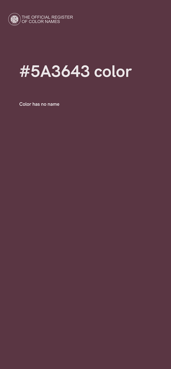 #5A3643 color image