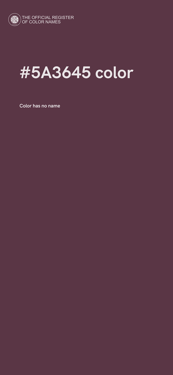 #5A3645 color image
