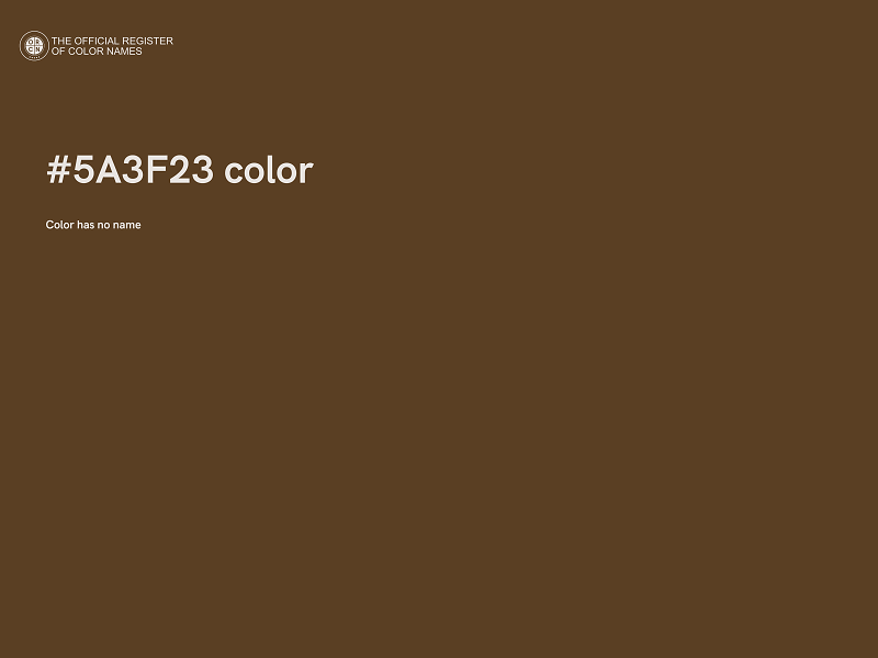 #5A3F23 color image