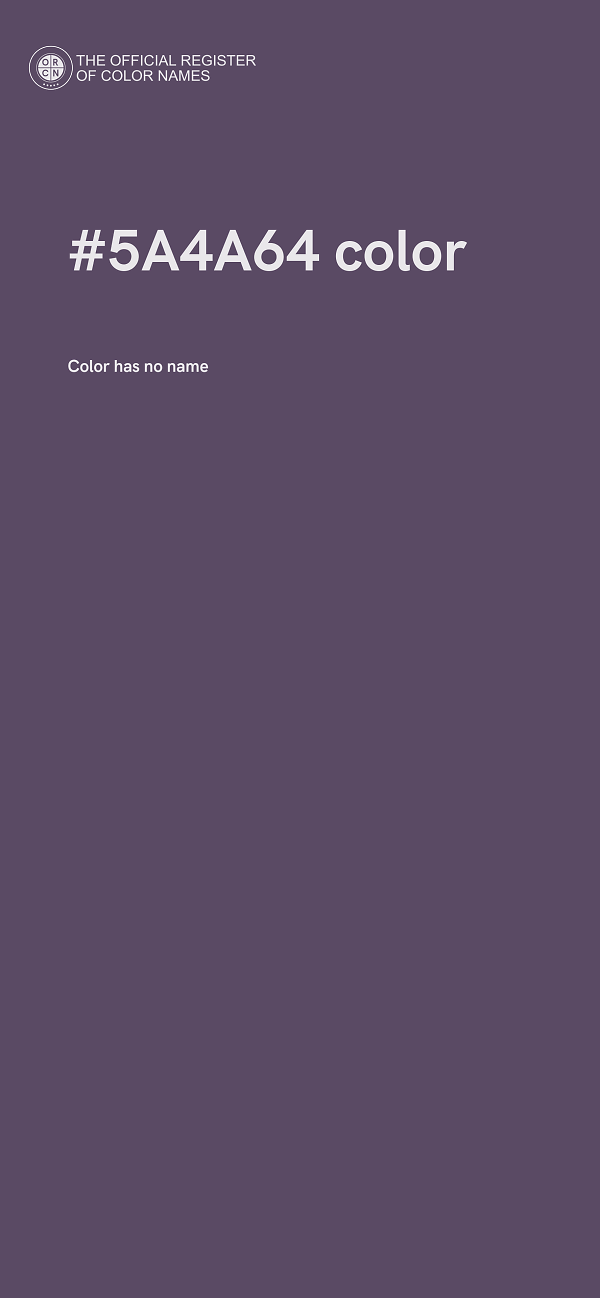 #5A4A64 color image