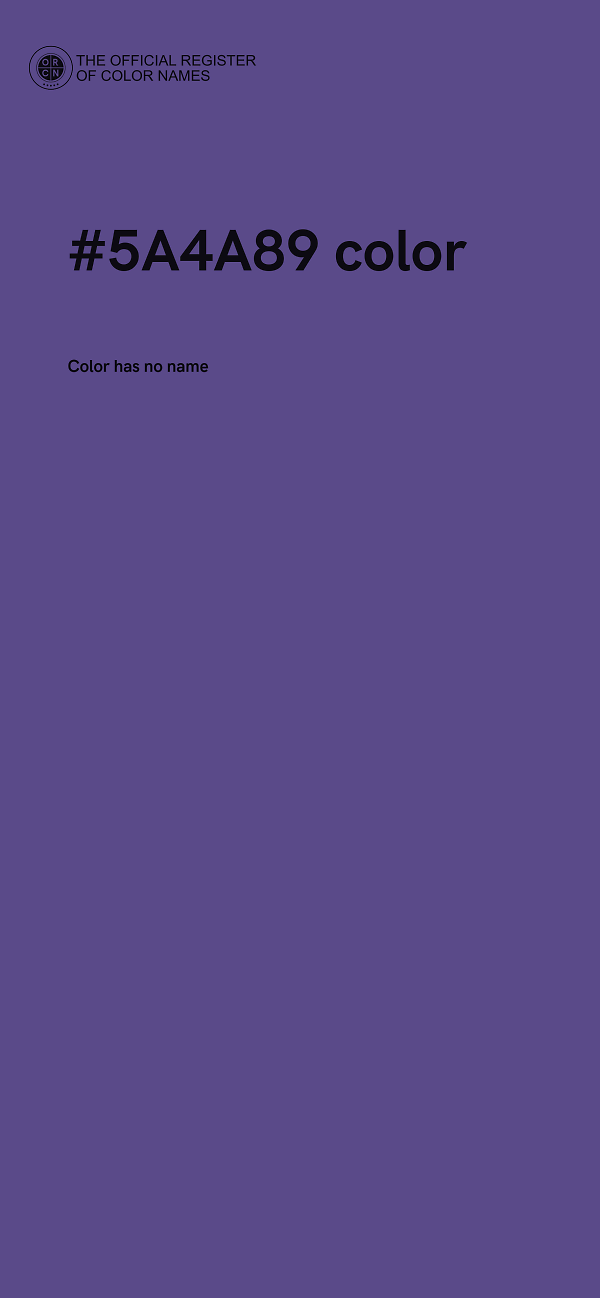 #5A4A89 color image