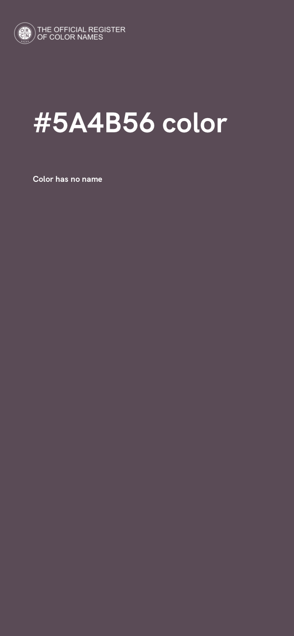 #5A4B56 color image