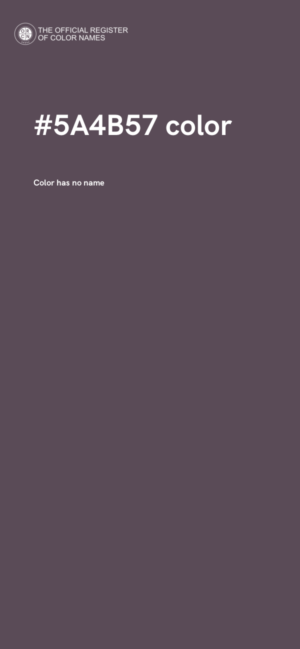 #5A4B57 color image