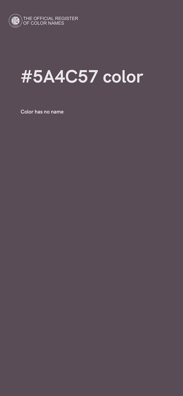#5A4C57 color image