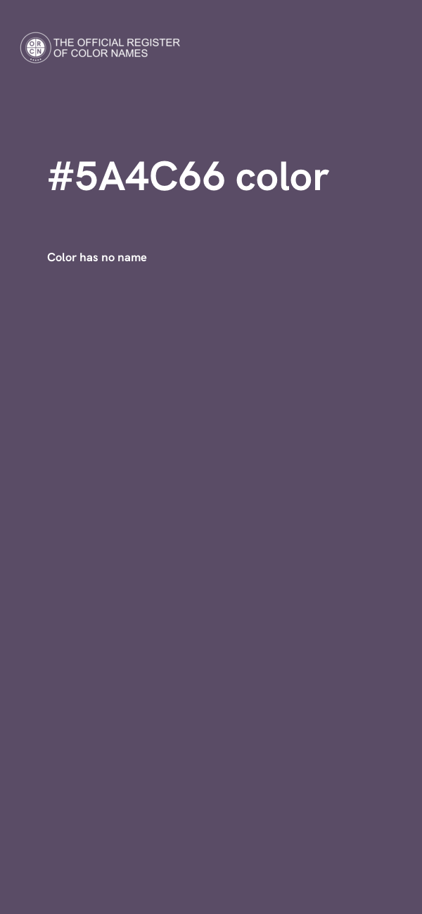 #5A4C66 color image