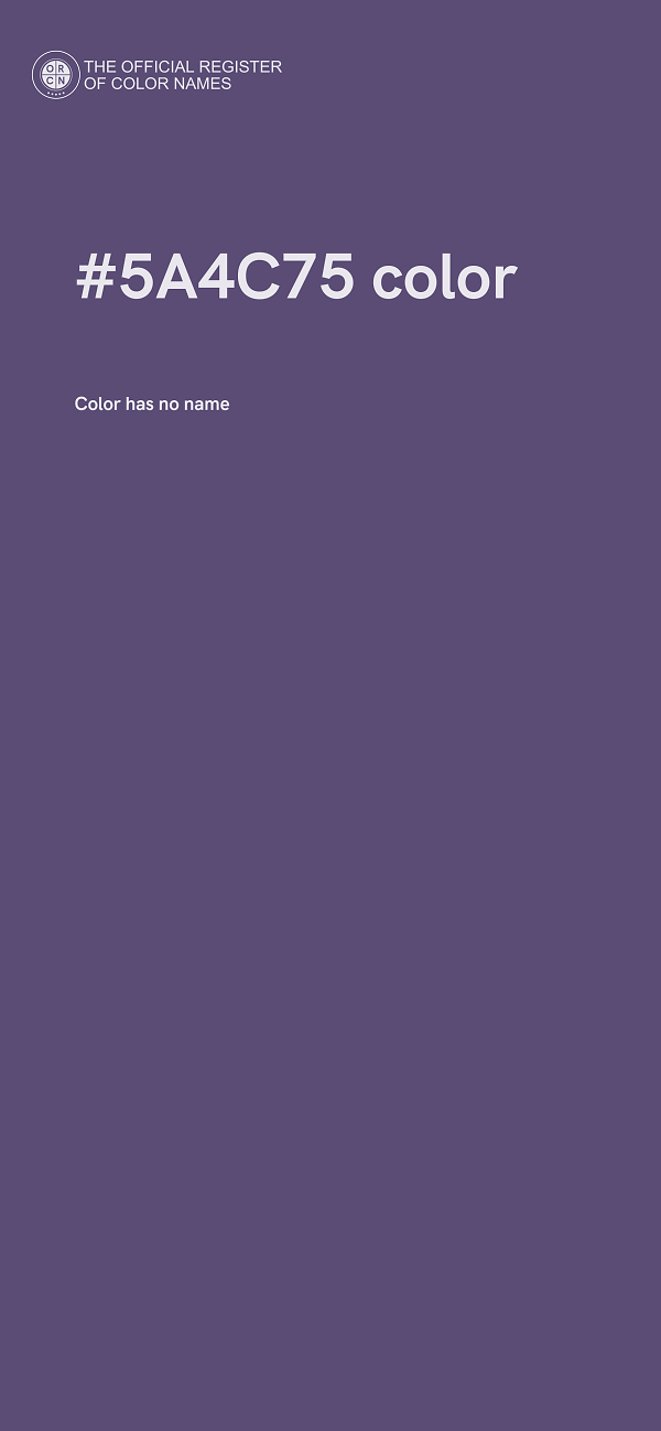 #5A4C75 color image