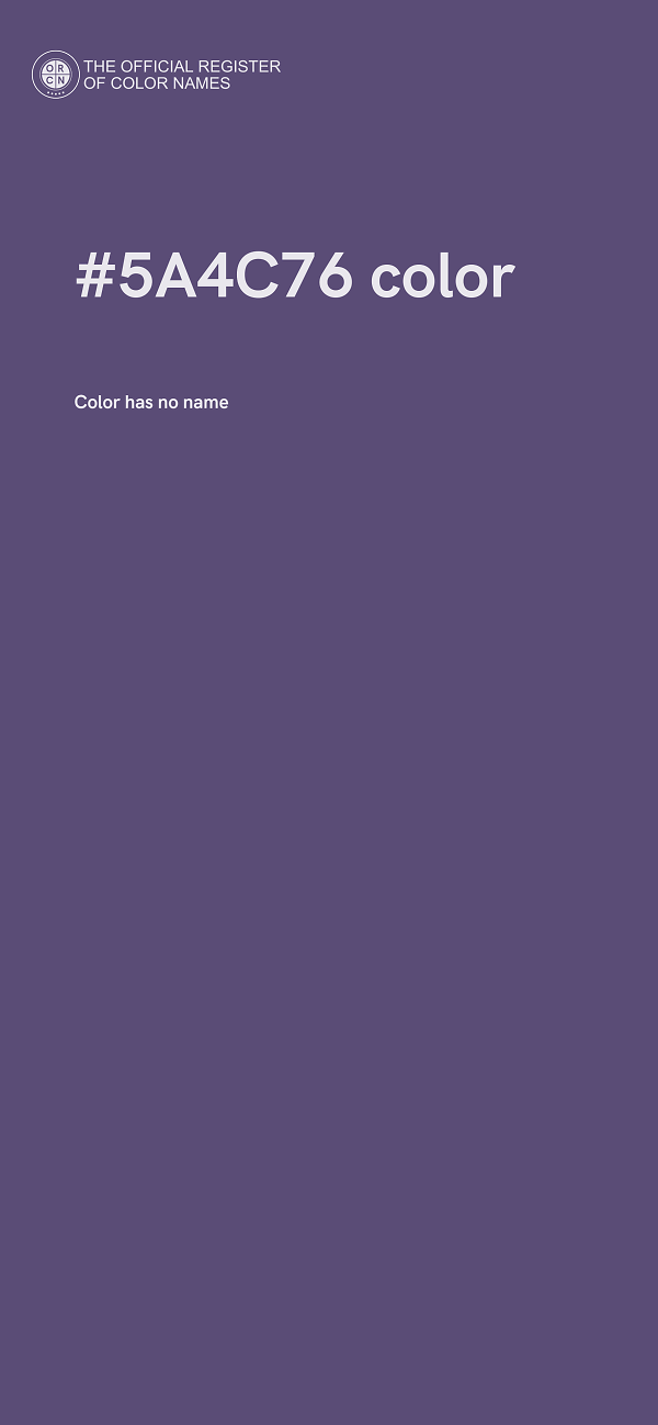 #5A4C76 color image