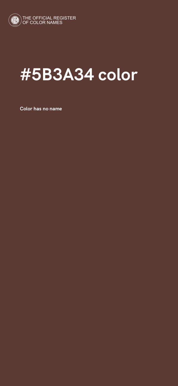 #5B3A34 color image