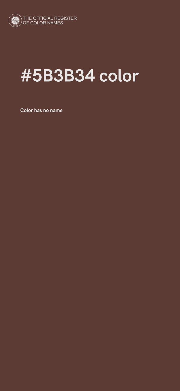#5B3B34 color image
