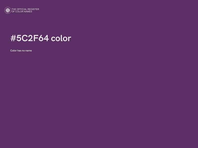 #5C2F64 color image