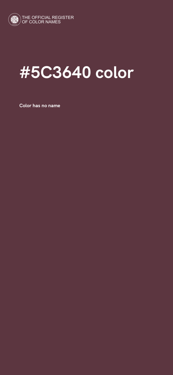 #5C3640 color image