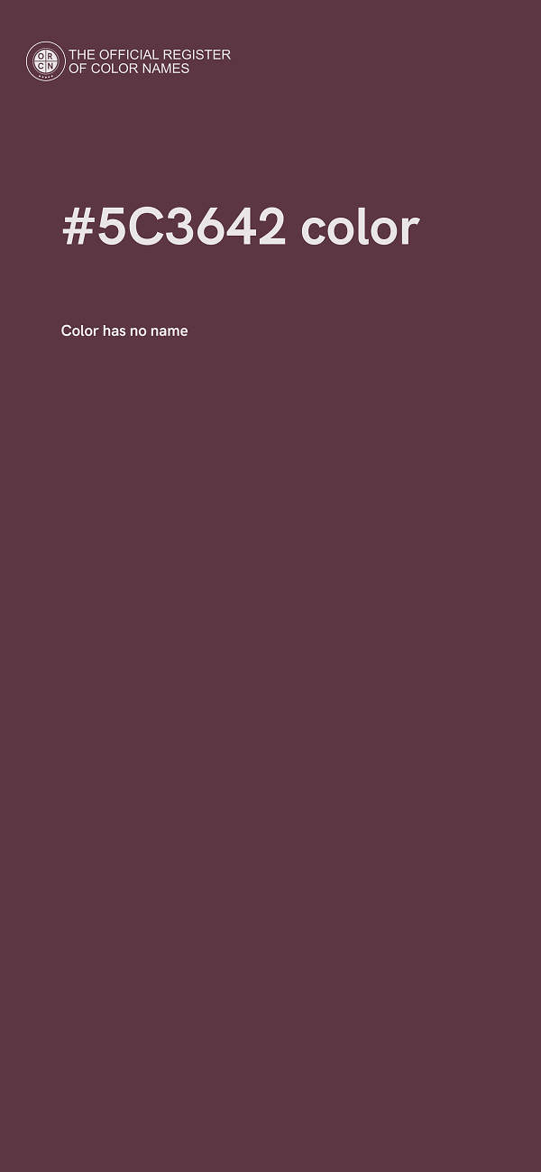 #5C3642 color image