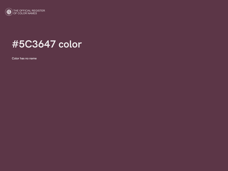 #5C3647 color image