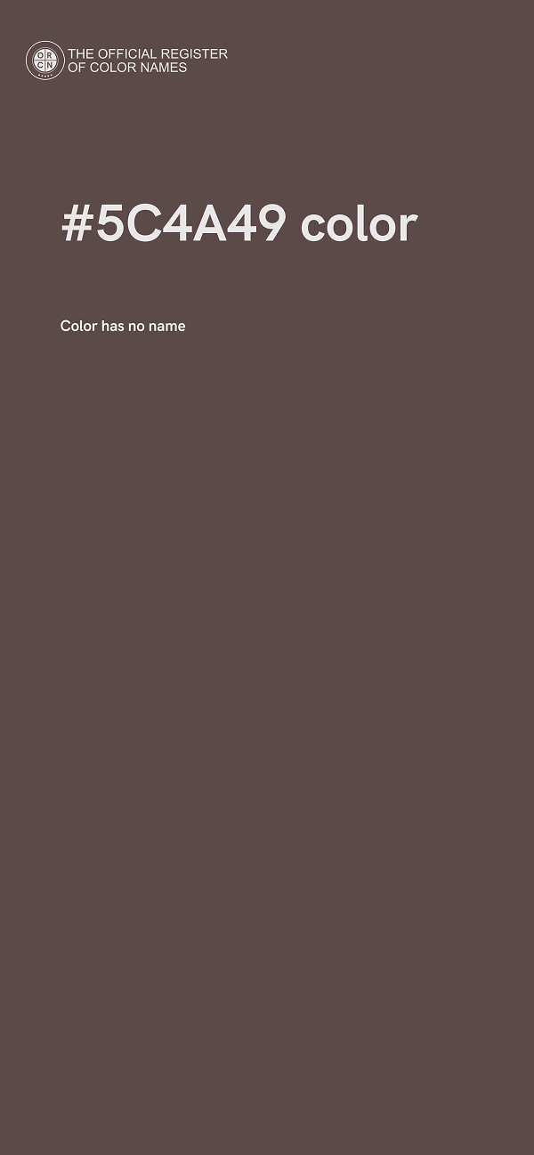 #5C4A49 color image