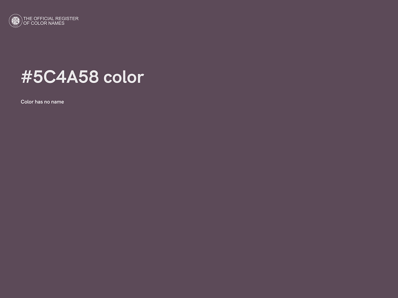 #5C4A58 color image
