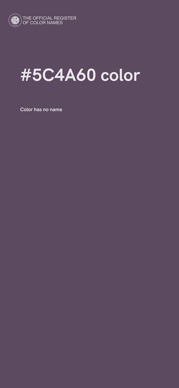 #5C4A60 color image