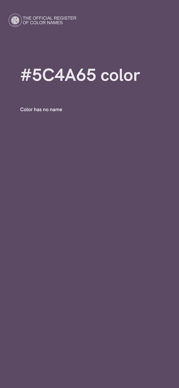 #5C4A65 color image