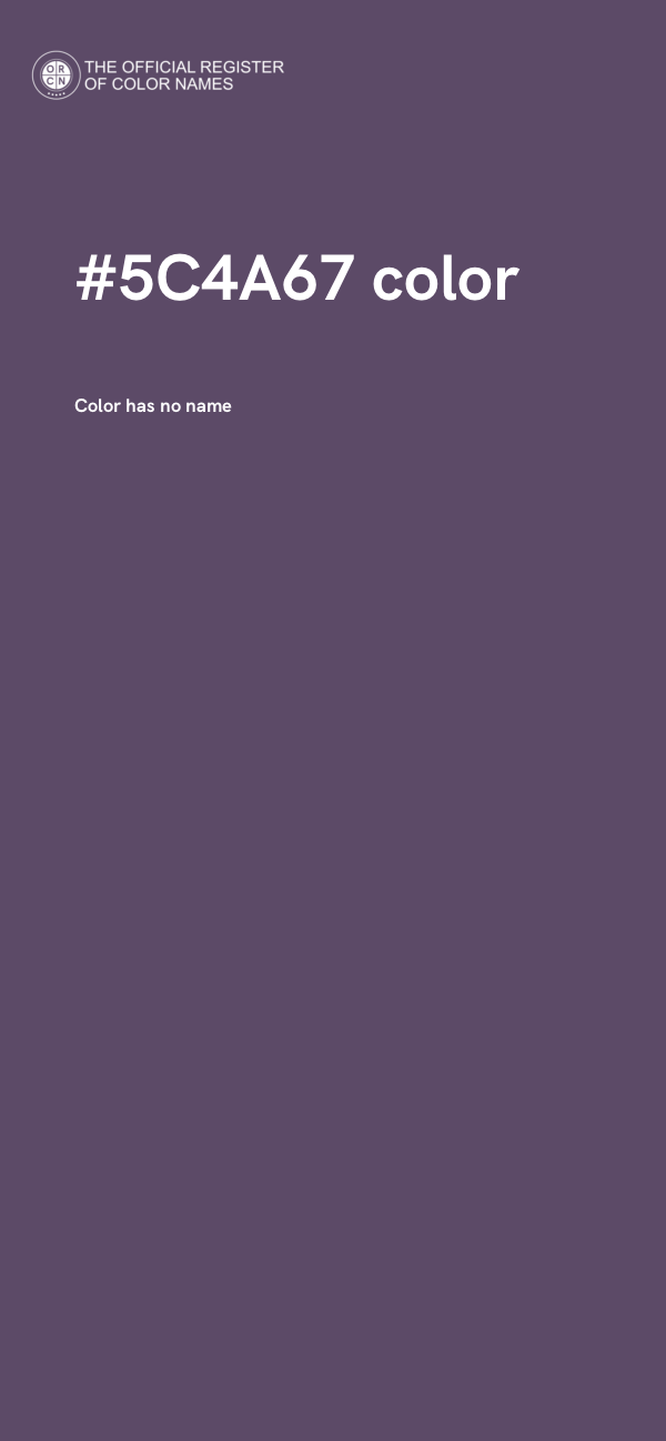 #5C4A67 color image