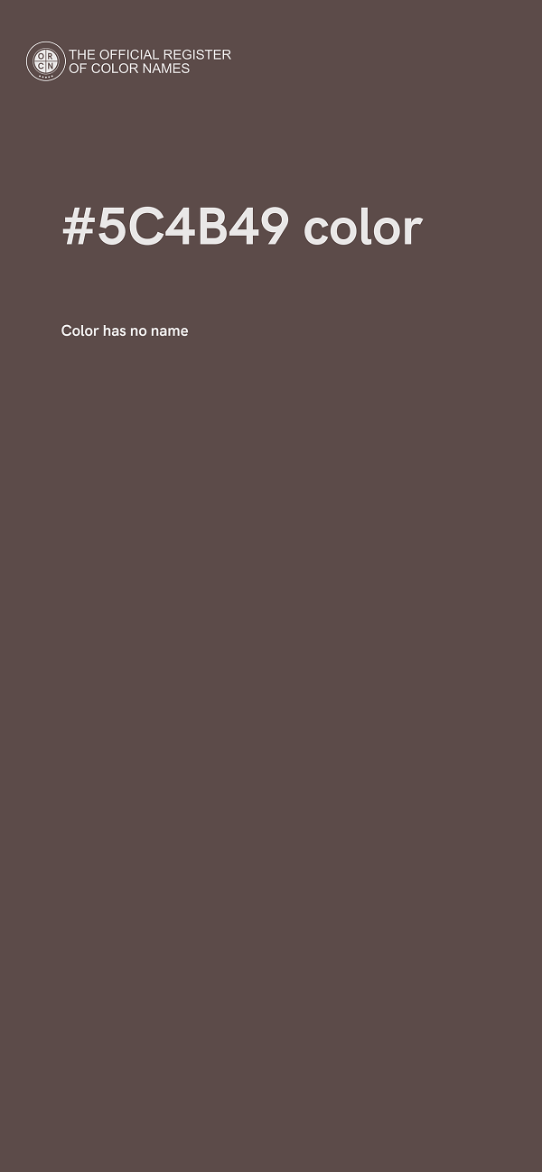 #5C4B49 color image