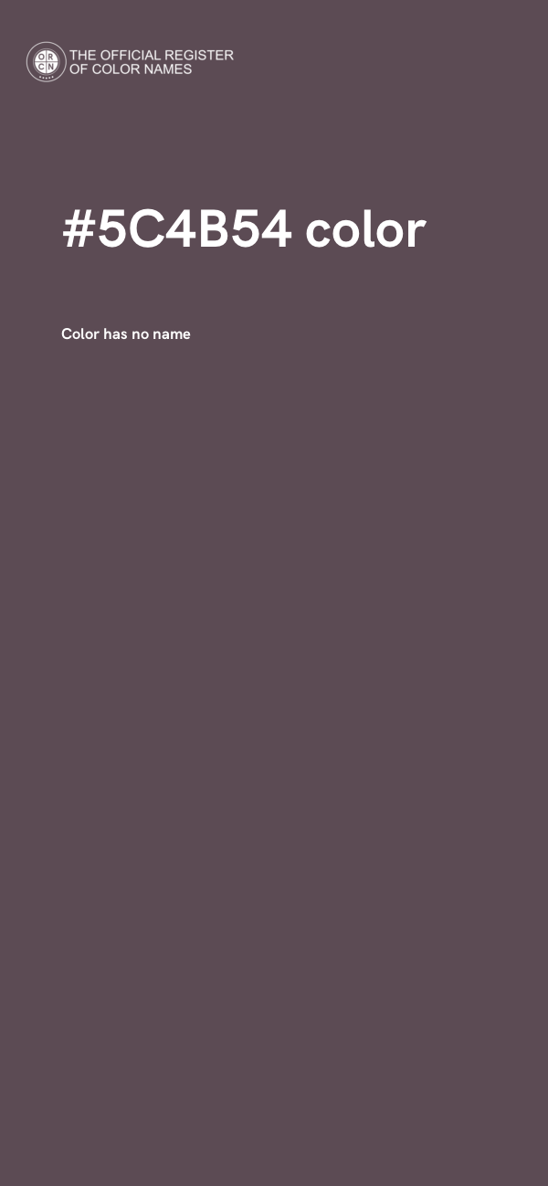 #5C4B54 color image