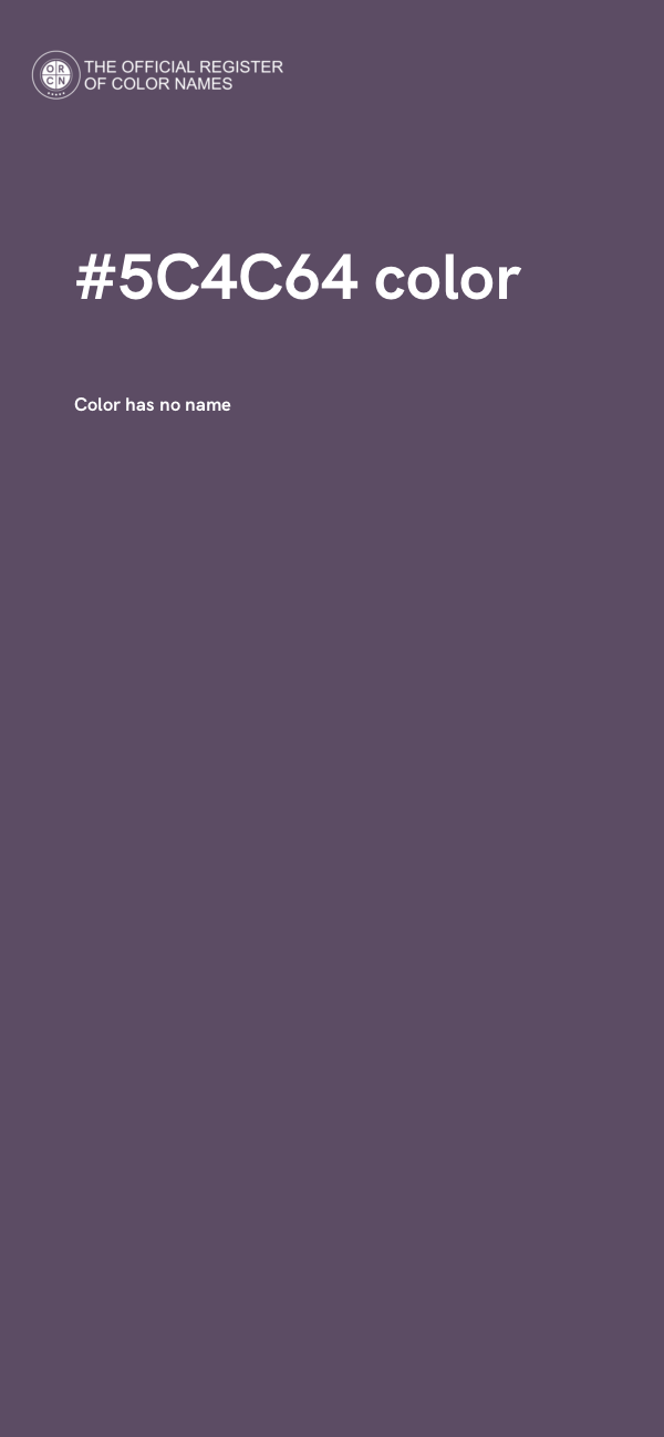 #5C4C64 color image