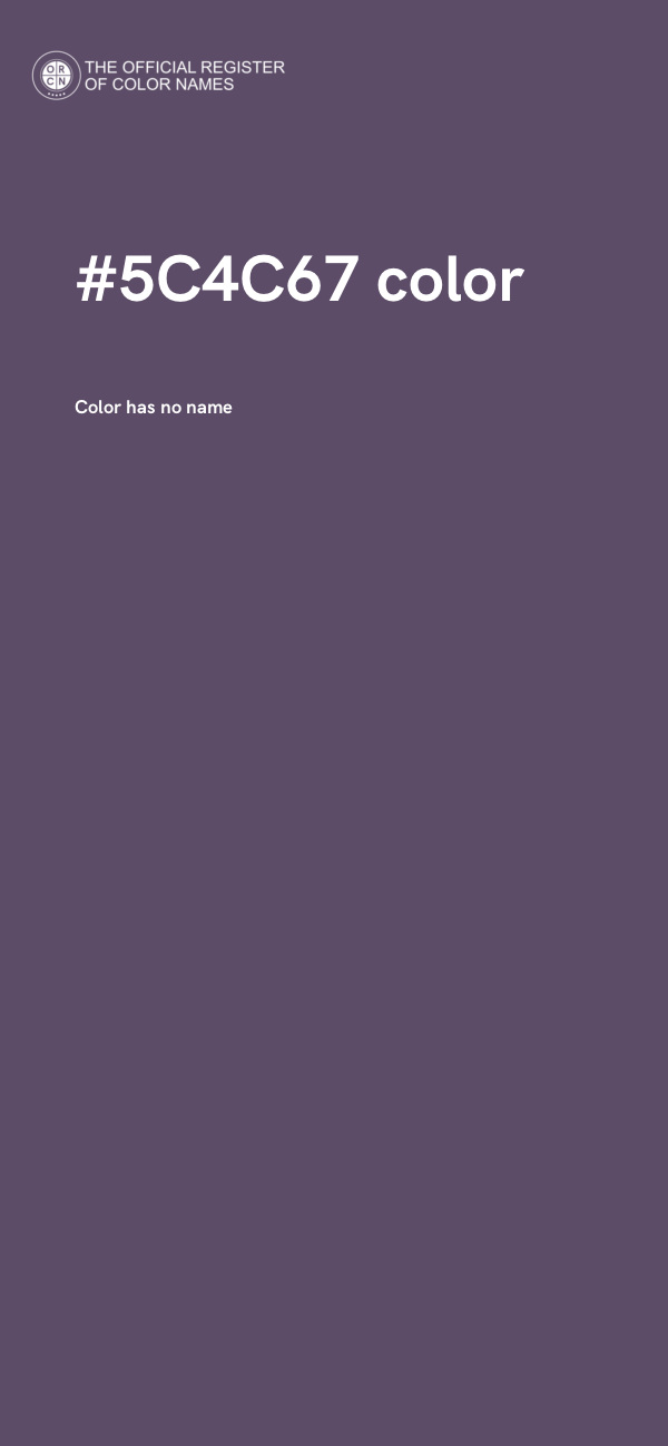 #5C4C67 color image