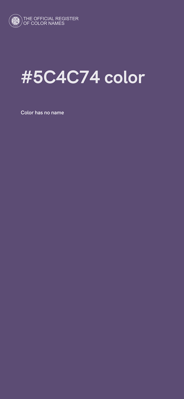 #5C4C74 color image