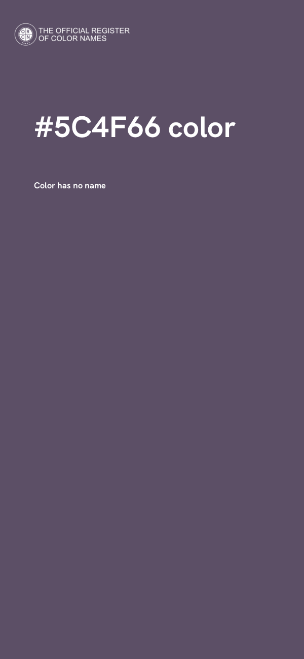 #5C4F66 color image