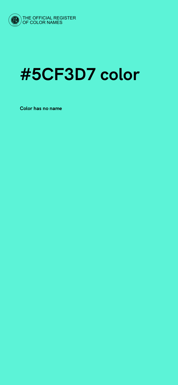 #5CF3D7 color image