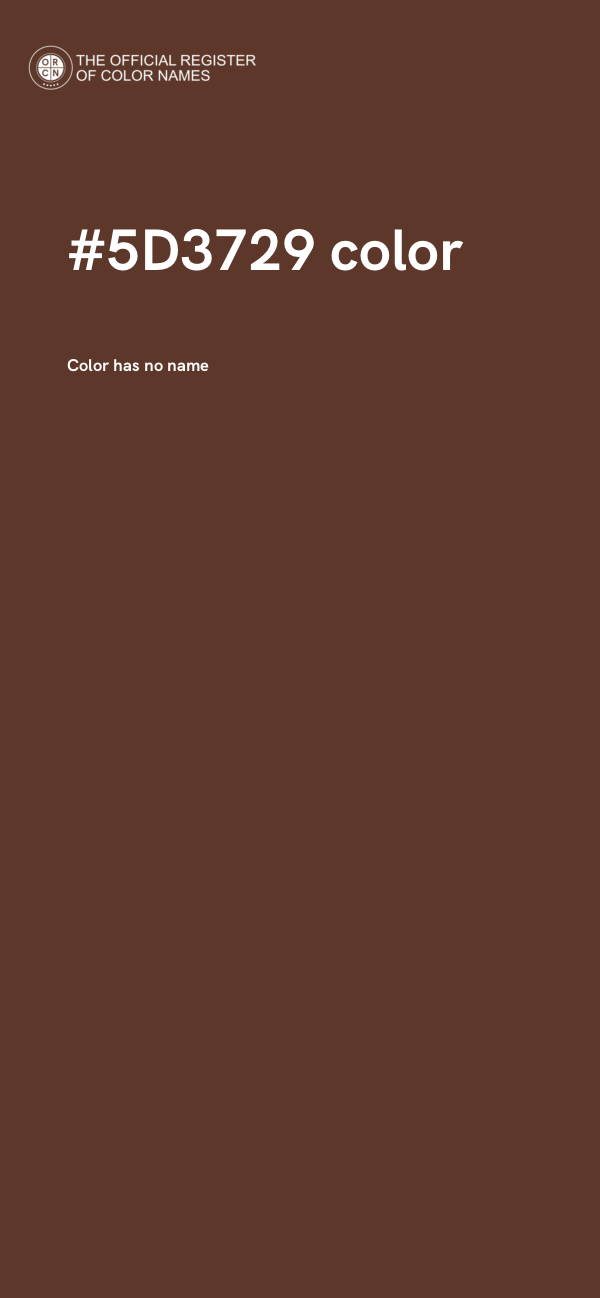 #5D3729 color image