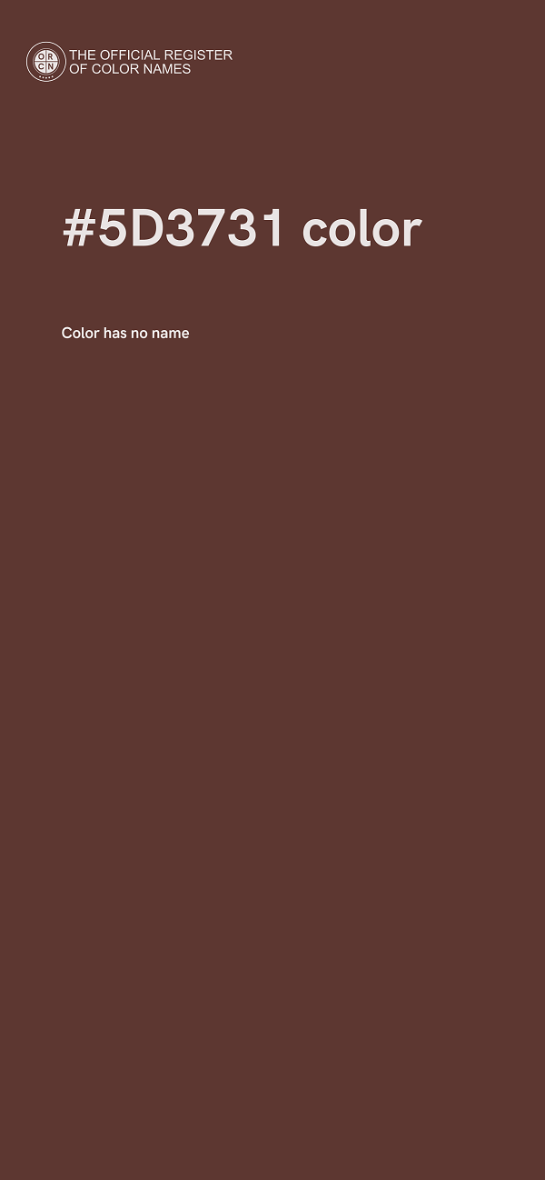 #5D3731 color image