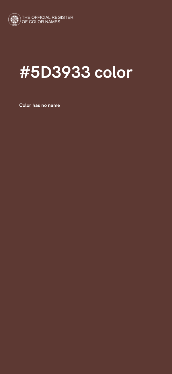 #5D3933 color image