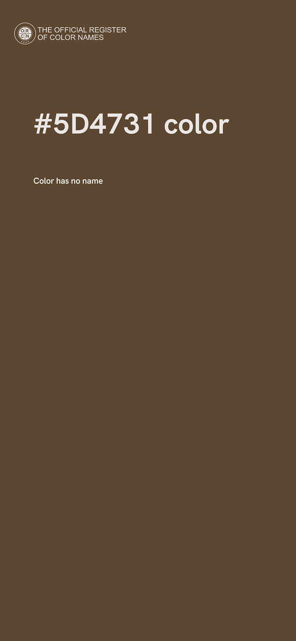 #5D4731 color image