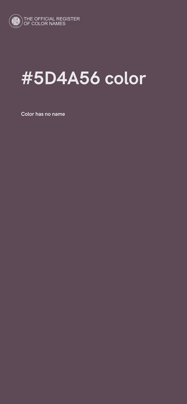#5D4A56 color image