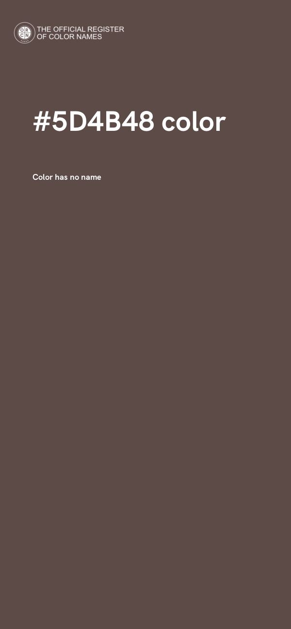 #5D4B48 color image