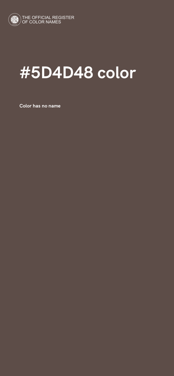 #5D4D48 color image