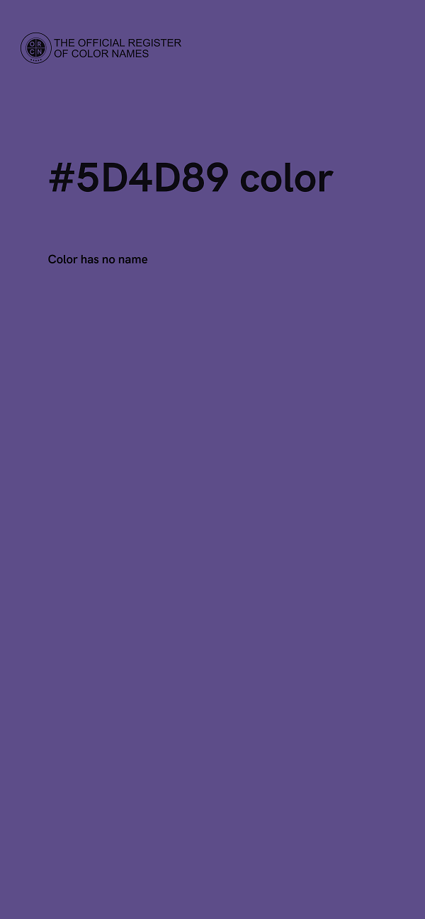 #5D4D89 color image