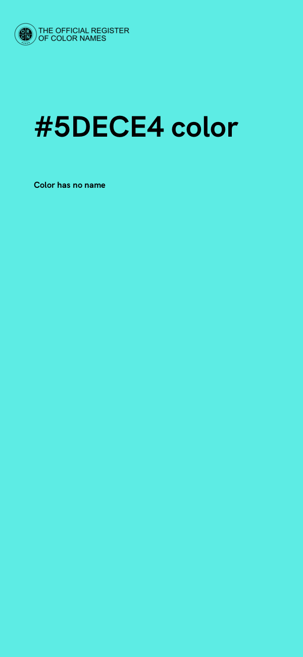 #5DECE4 color image