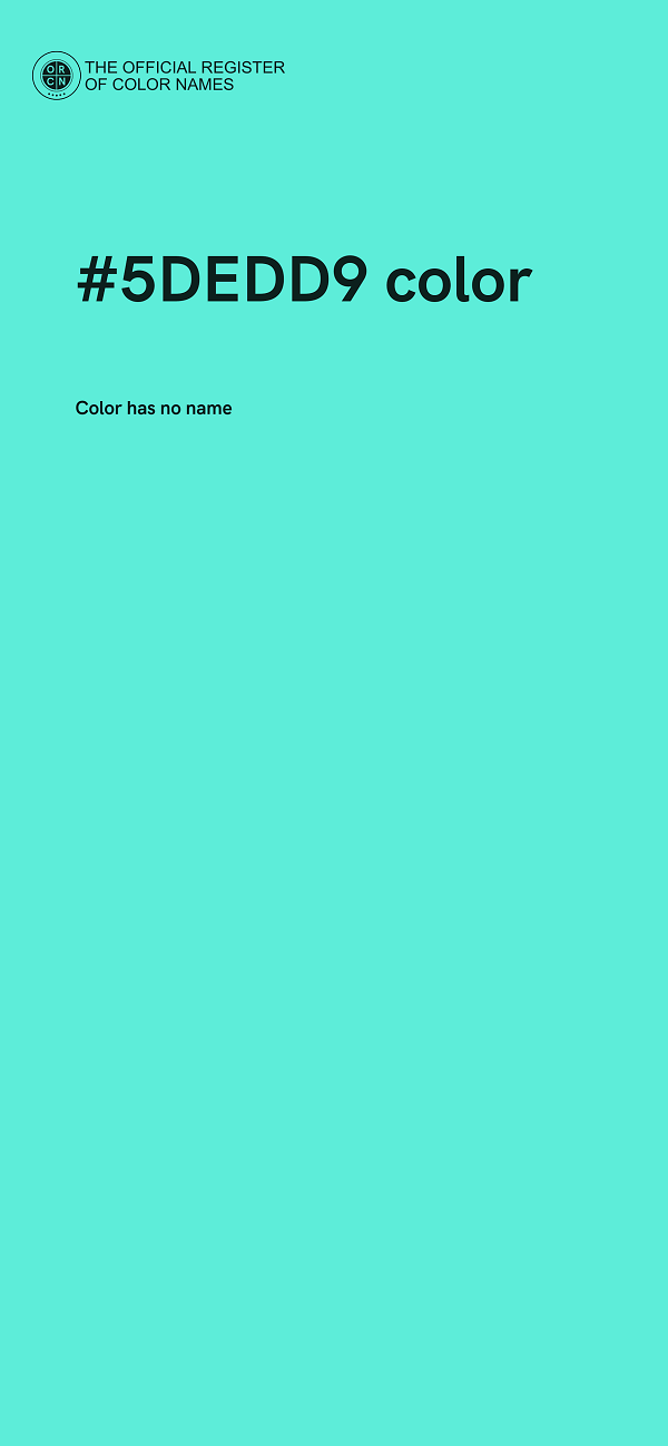 #5DEDD9 color image