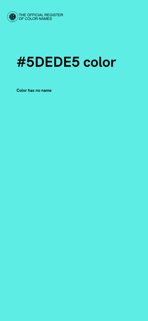 #5DEDE5 color image
