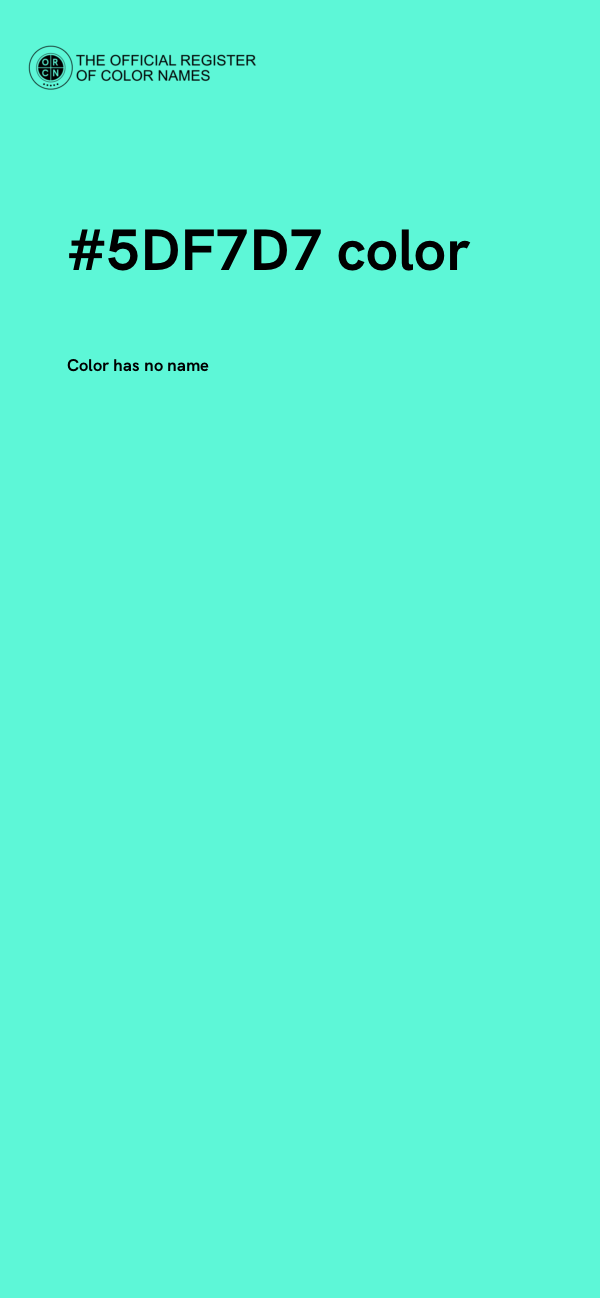 #5DF7D7 color image