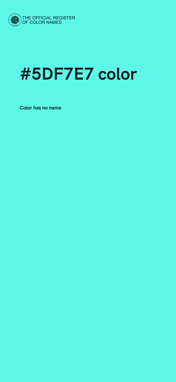 #5DF7E7 color image