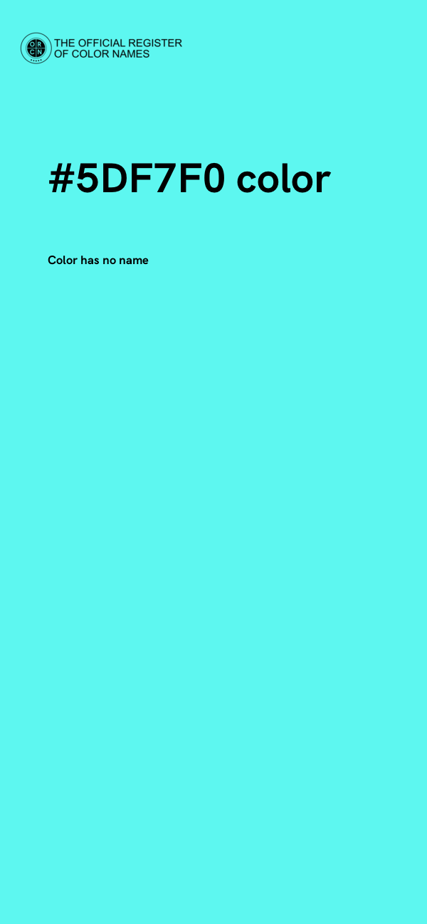 #5DF7F0 color image