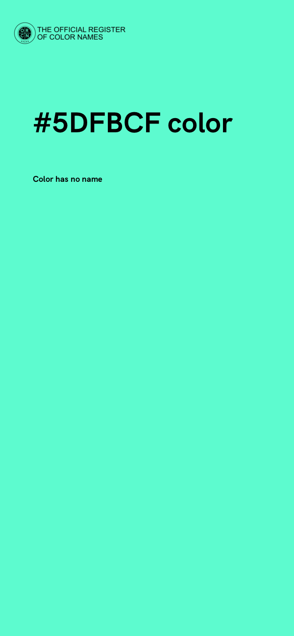 #5DFBCF color image