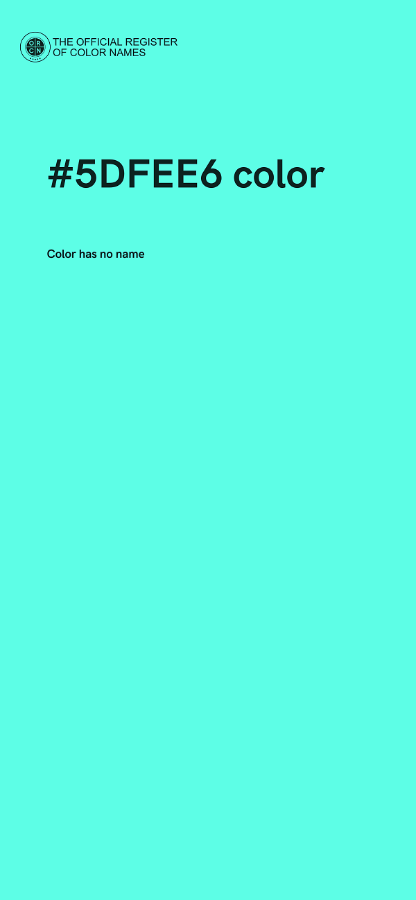 #5DFEE6 color image