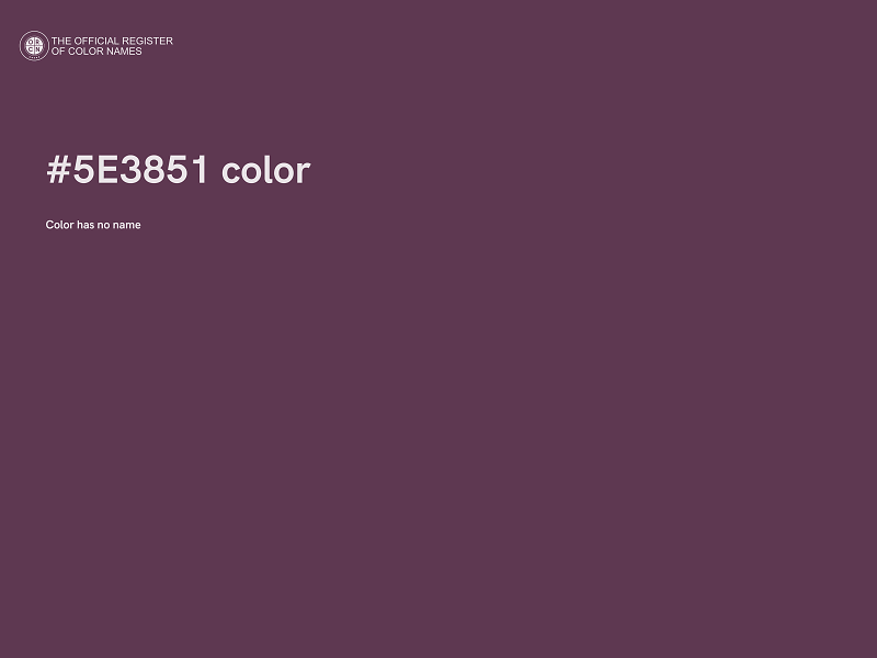 #5E3851 color image