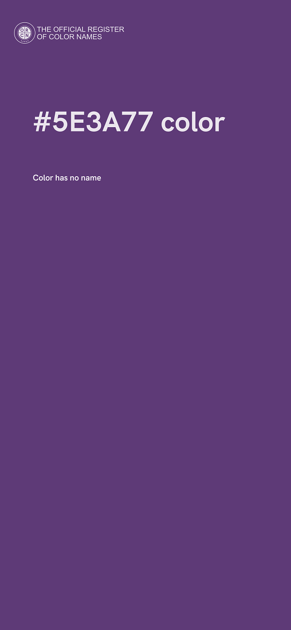 #5E3A77 color image