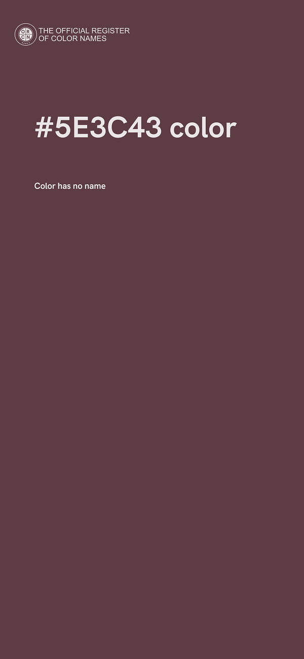 #5E3C43 color image