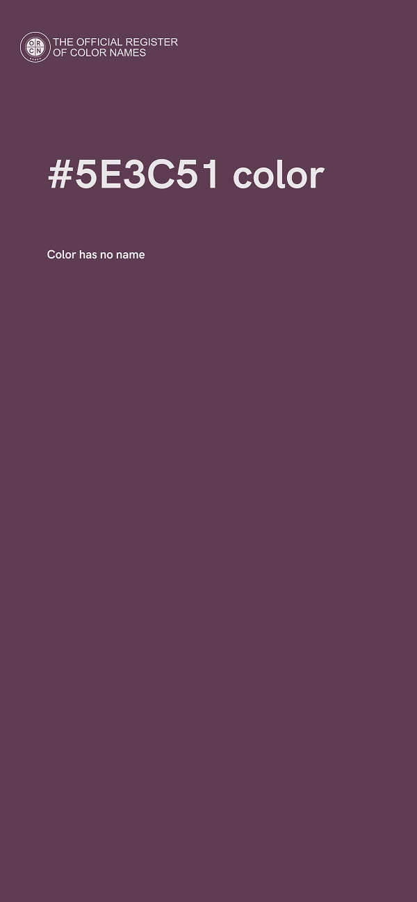 #5E3C51 color image