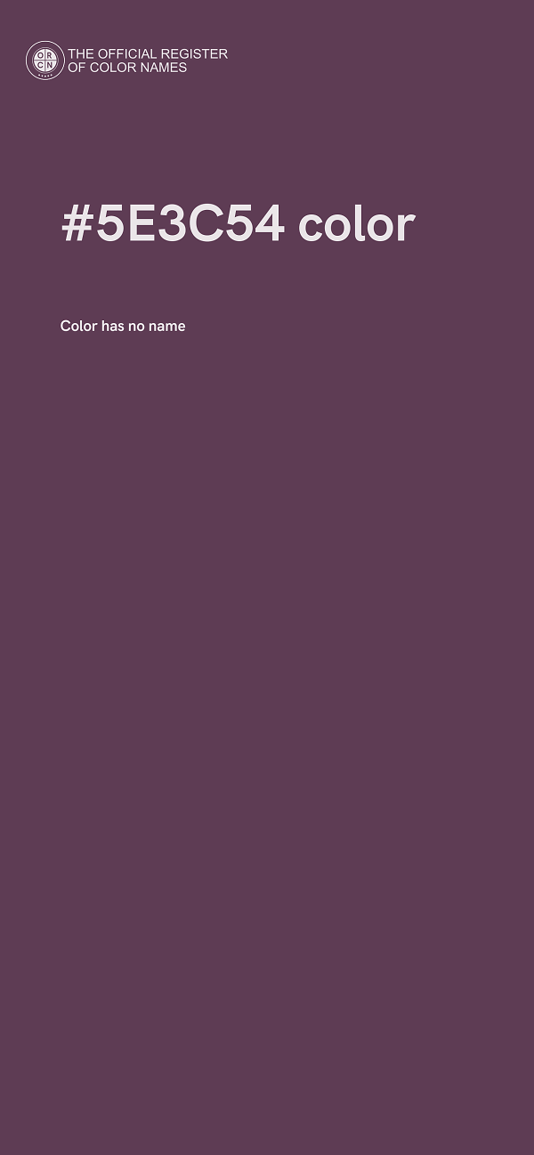 #5E3C54 color image